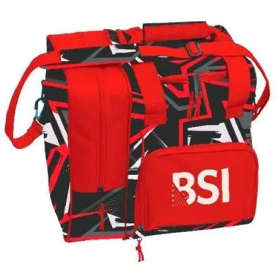 Picture of BSI Deluxe 1 Ball Single Tote Black Red Bowling Bag