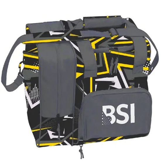 Picture of BSI Deluxe 1 Ball Single Tote Black Yellow Bowling Bag
